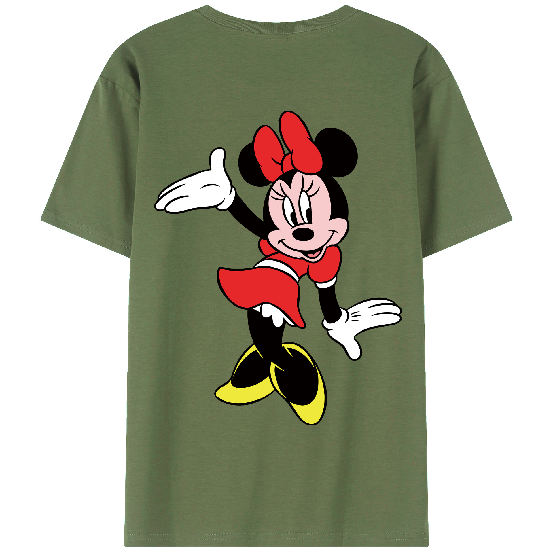 ミッキーマウス Mickey Mouse 綿100％ メンズ半袖Tシャツ（バックプリント） 通気性